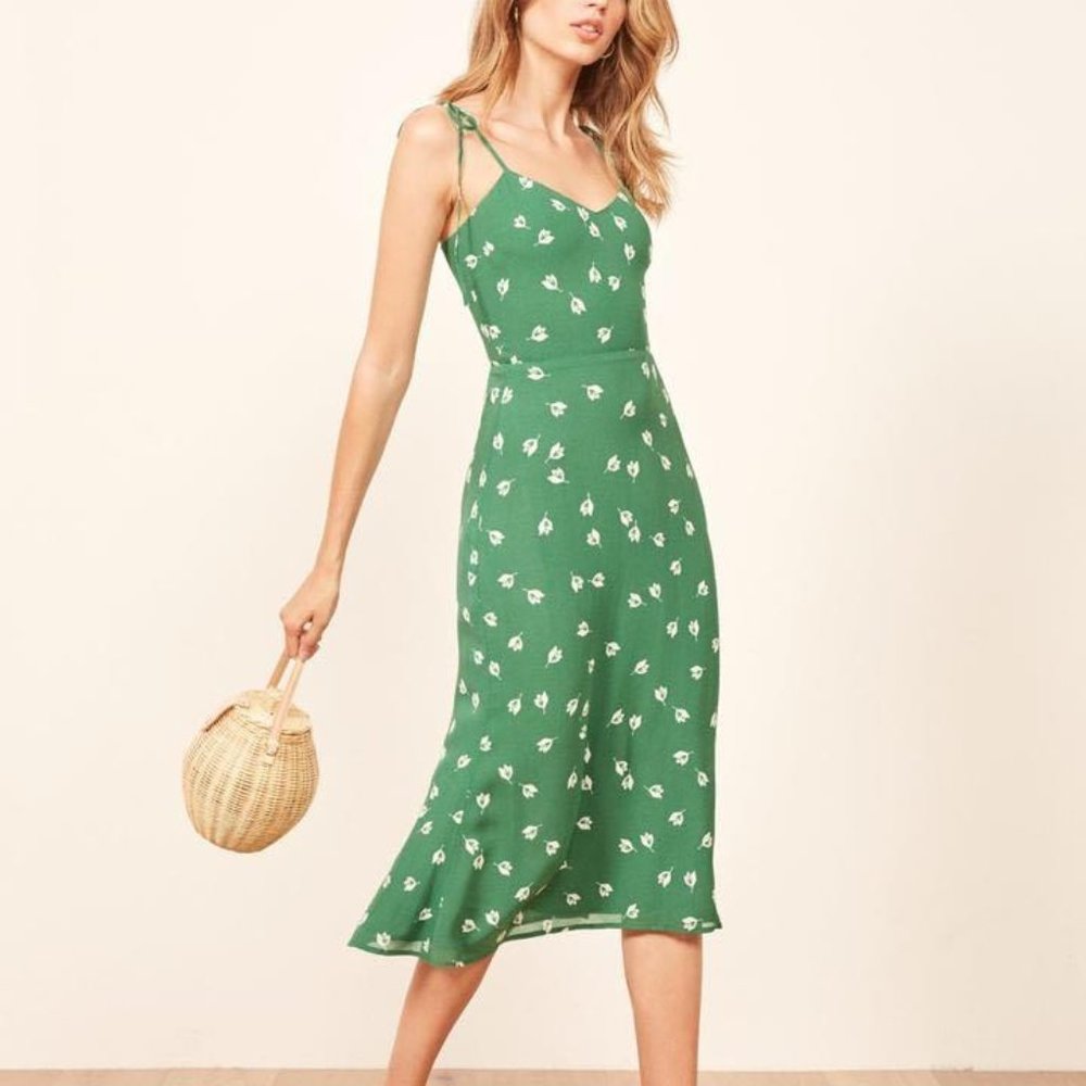 Reformation Nectar Dress in Green - only worn once!